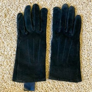 Vintage Black Suede Gloves
